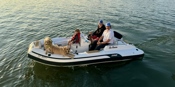 Crusing on the Dinghy with crew young and old