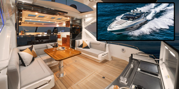 Expansive aft cockpit in the Riviera 6000