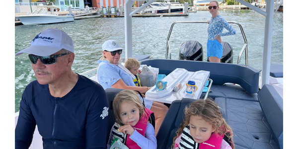 Heading to Peanut Island with my co-captains on a beautiful Florida day.