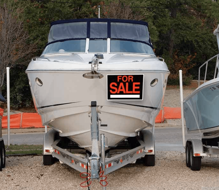 Boat for sale on a trailer