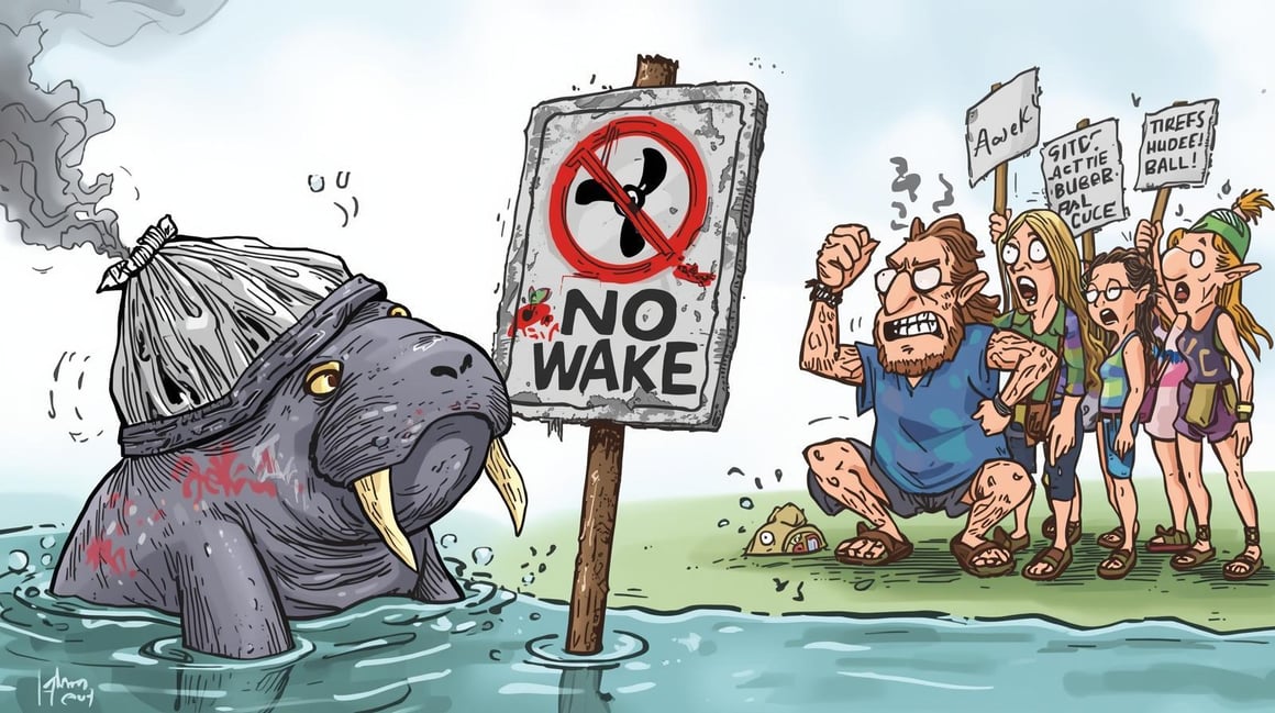 Manatee with foil hat