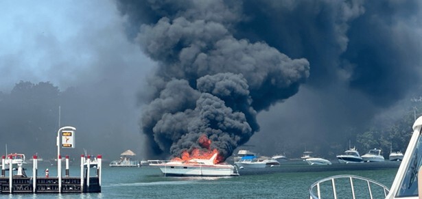 Ohio boat engulfed in flames
