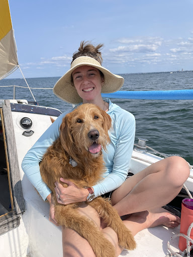 Pete and Amelia sailing on eastern Lake Erie