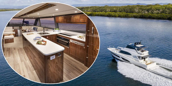 Riviera 64 Sports Motor Yacht Galley and profile