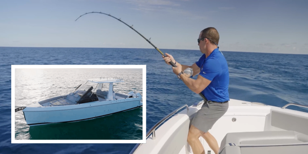 Capt. Trip fishing on the  Schaefer V33