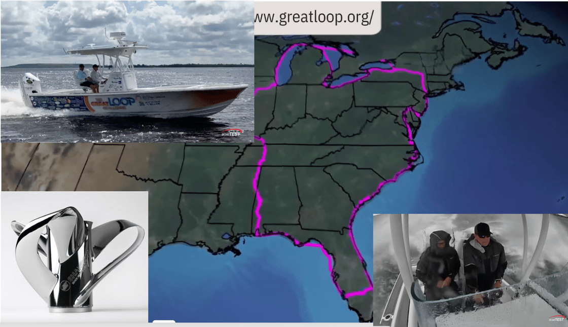 Capt. Red Flowers set a new recorst for the fastes time around the Great Loop, which he sent in a Canyon BAy 28h powered by a 400-hp V10 equipped with a Sharrow X10 for part of the trip.